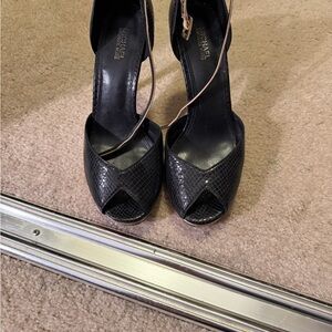 Michael Kors Black Peep-Toe Heels